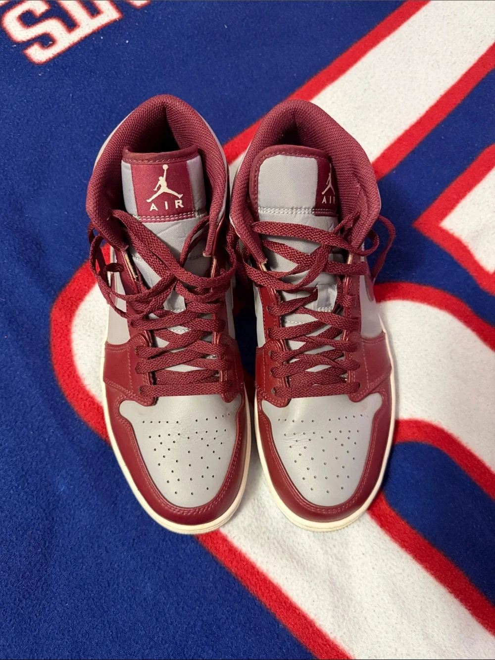 Jordan Men’s High-Top Sneakers in Maroon and Gray